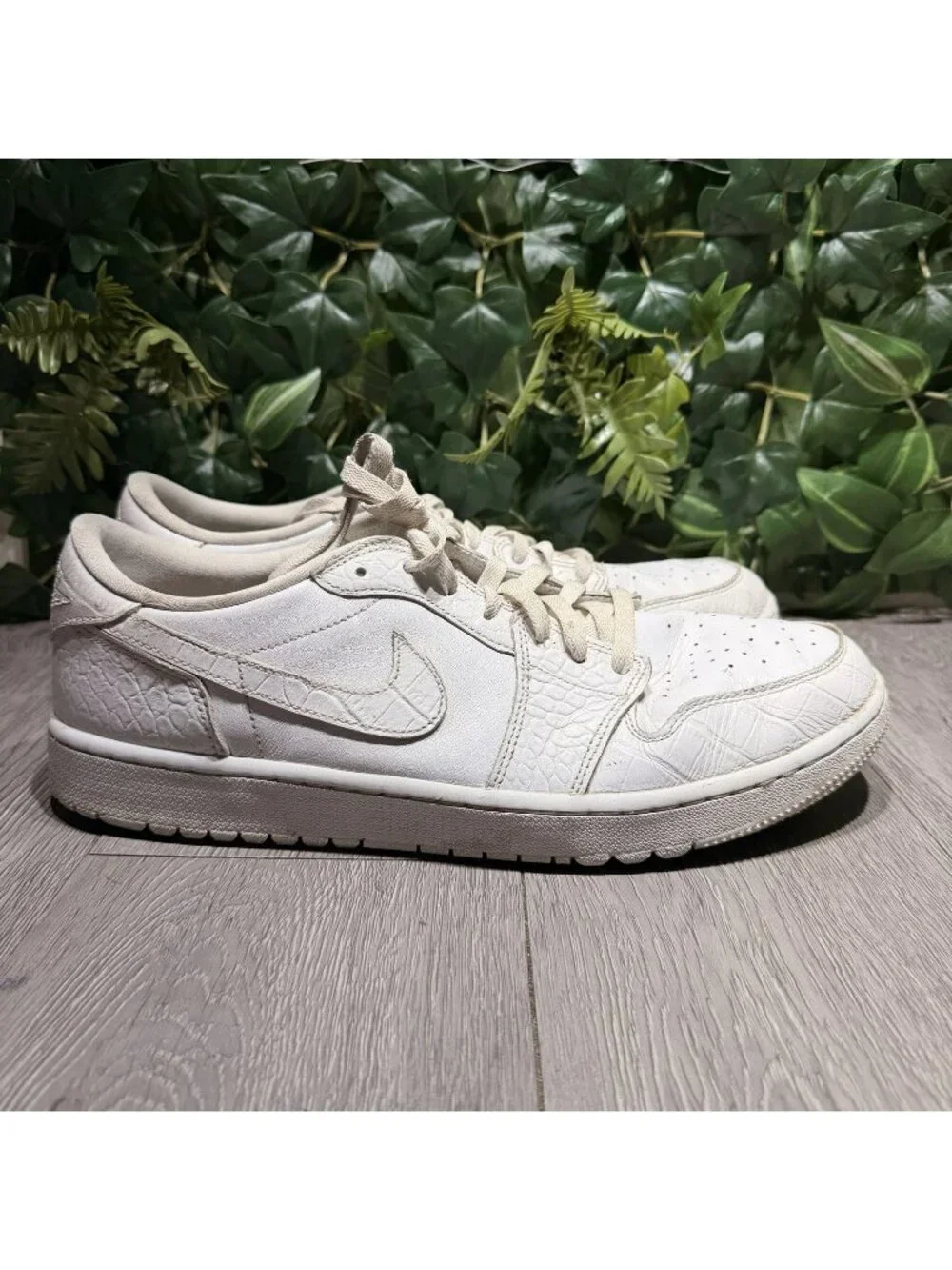 Nike Air Jordan 1 Golf Low White Crocodile DD9315-110 Men Size 14